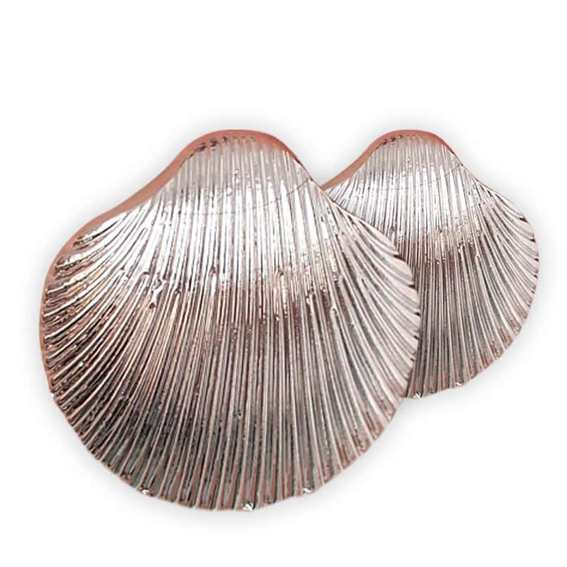 Pendientes Conchas Gran Concha Plateada