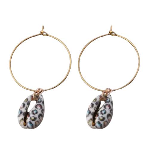Pendientes Conchas Leopardo De Caracol