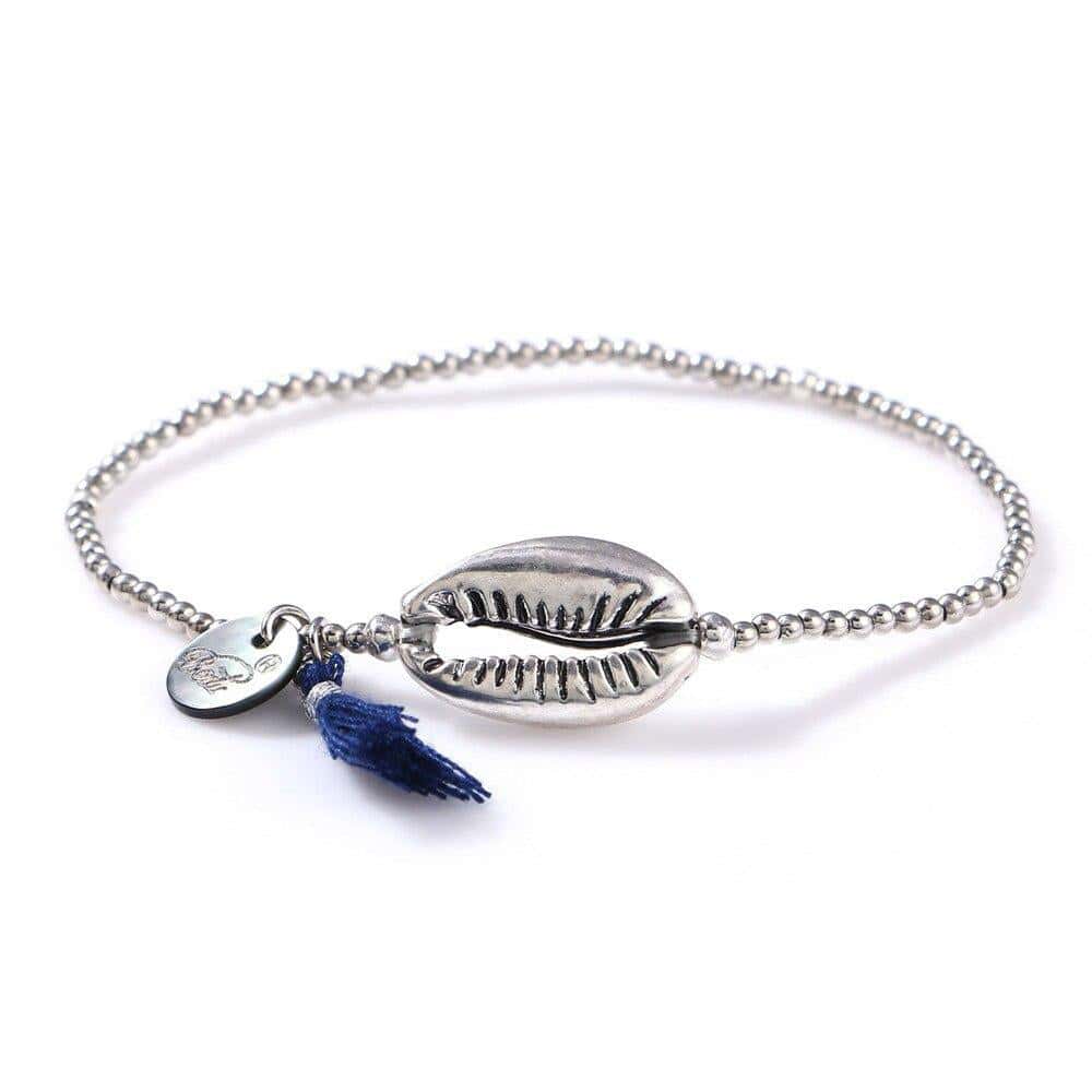 Pulsera Conchas Surf Caracola (Plateado)