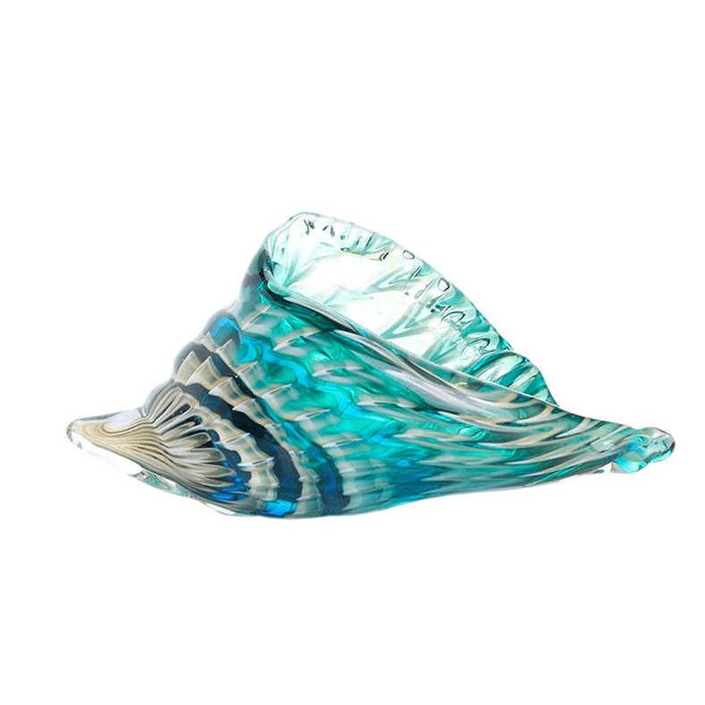 Conchas De Mar Decoradas Azul De Vidrio Soplado