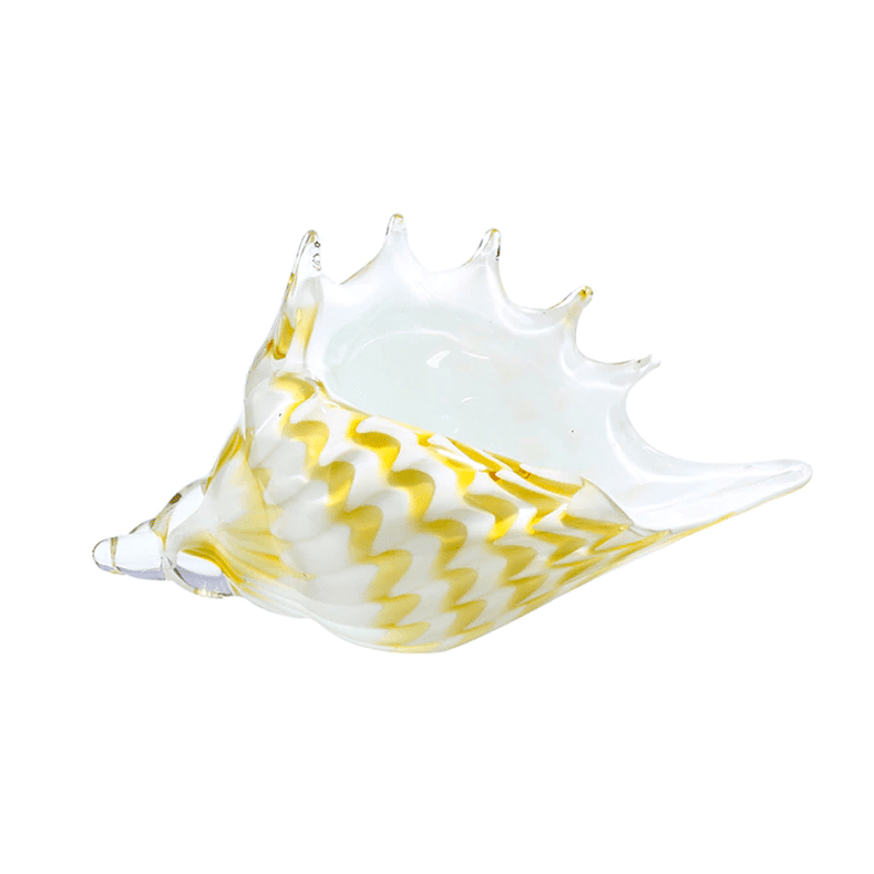 Conchas De Mar Decoradas Lambis De Vidrio Soplado Amarillo