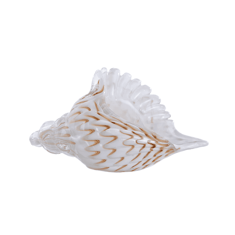 Conchas De Mar Decoradas Lambis De Vidrio Soplado Blanco