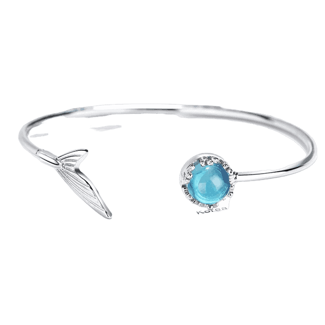 Pulsera Conchas Cola De Sirena Plateada