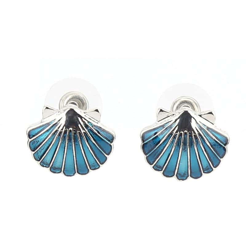 Pendientes Conchas Concha De Vieira Azul Océano