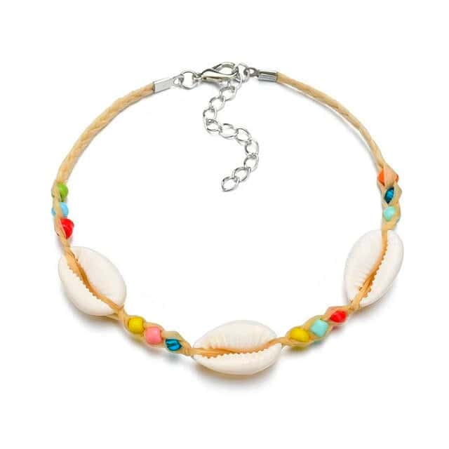 Pulsera Conchas Caracola Y Perlas Multicolores
