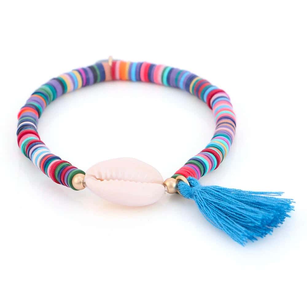 Pulsera Conchas Surfero Caracola Azul