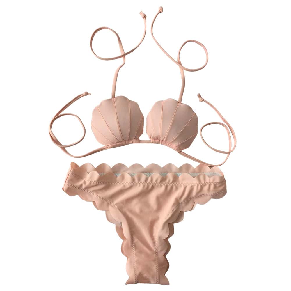 Bañador Conchas Bikini Rosa
