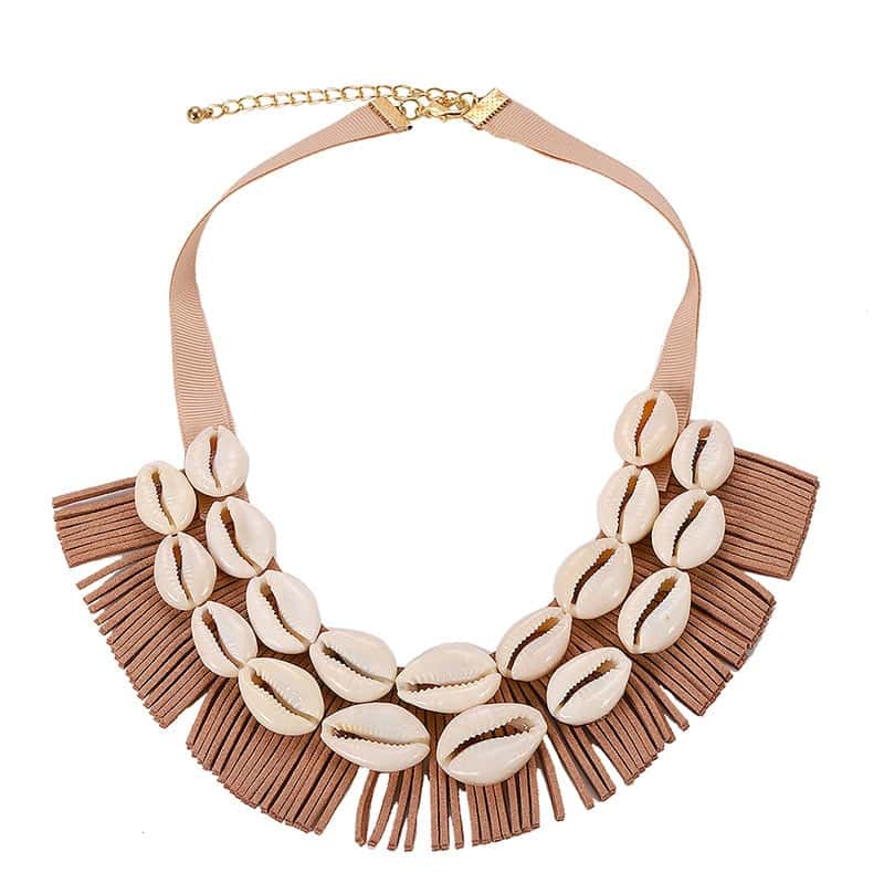 Collar De Conchas Cauri Africano
