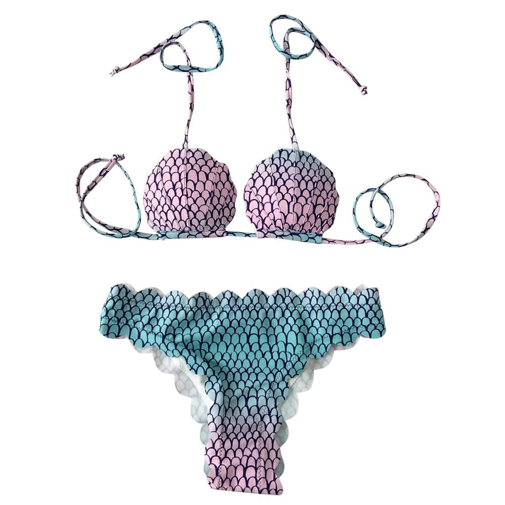 Bañador Conchas Bikini Azul Sirena