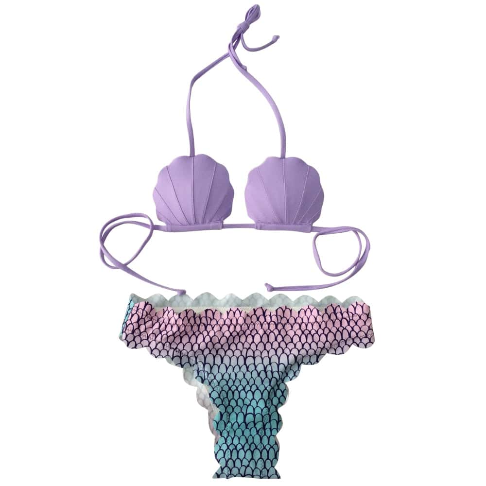 Bañador Conchas Bikini Malva