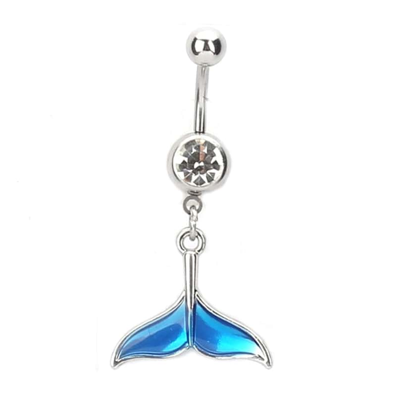 Piercing Ombligo Concha Cola De Sirena (Plateada)