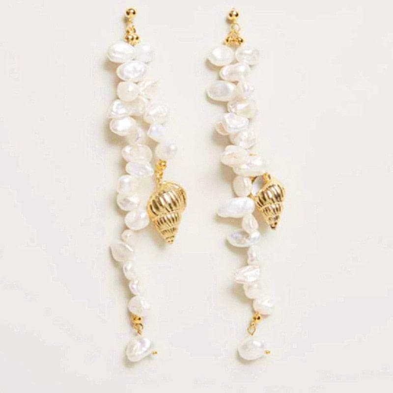 Pendientes Conchas Perlas Barrocas