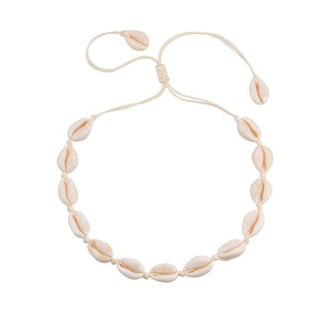 Collar De Conchas Cauri Blanco