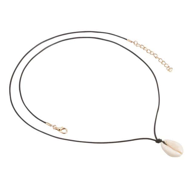 Collar De Conchas Cordón Negro