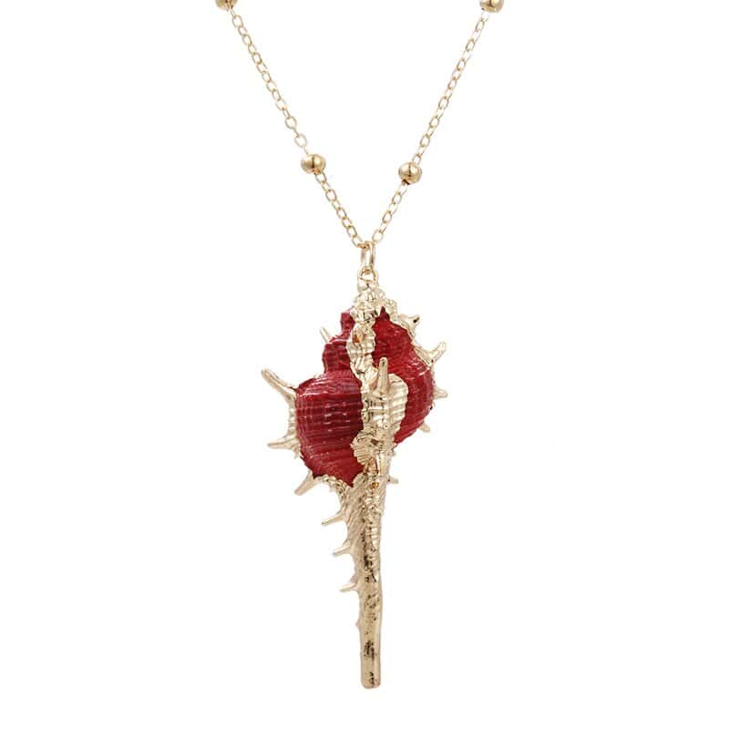 Colgante Concha Murex Trapa Rojo