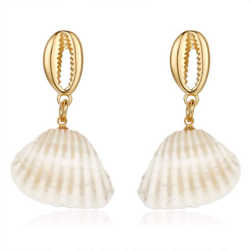 Pendientes Conchas Bucardas Pulidas
