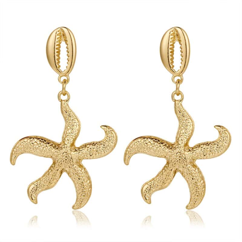 Pendientes Conchas Dúo De Estrellas De Mar