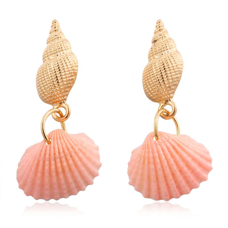 Pendientes Conchas Bucardas De Coral
