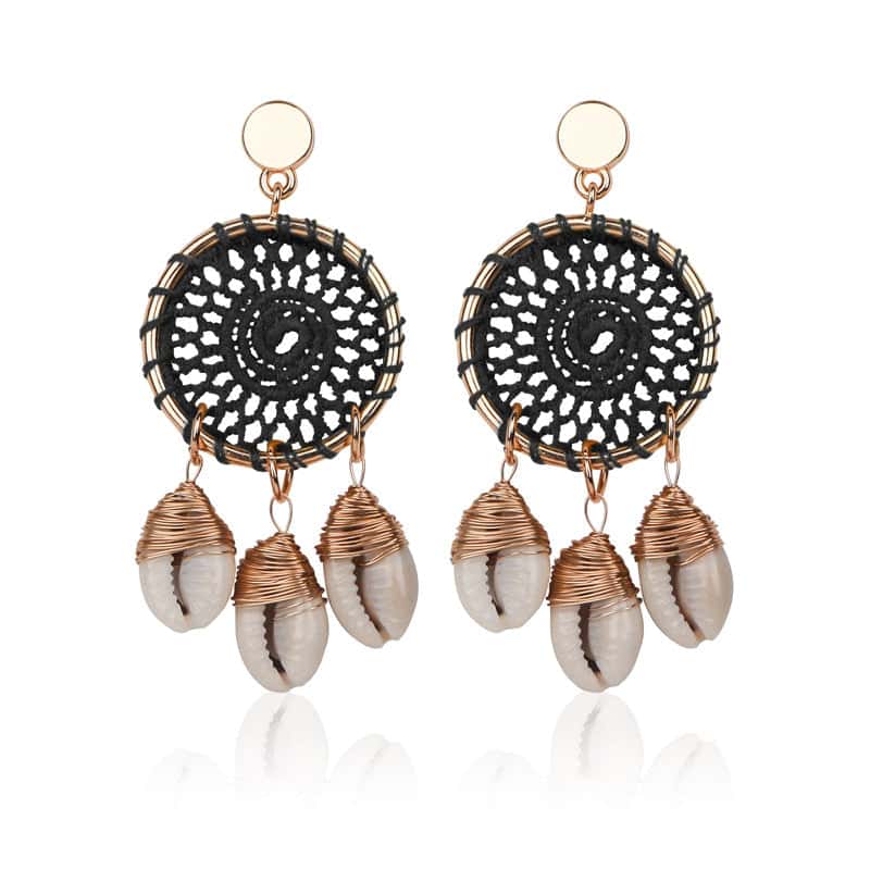 Pendientes Conchas Atrapasueños Oscuro