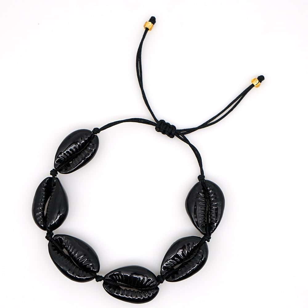 Pulsera Conchas Caracola Negra