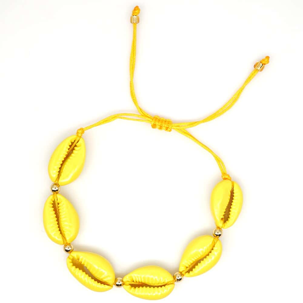 Pulsera Conchas Caracola Amarilla
