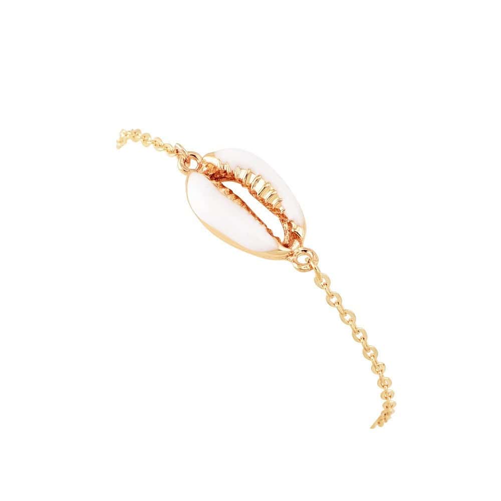 Pulsera Conchas Cauri Dorado
