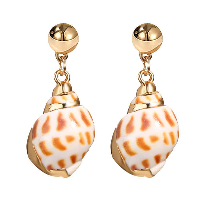 Pendientes Conchas Bulot Leopardo