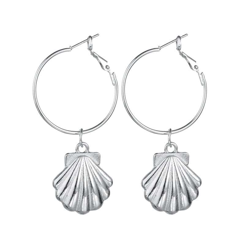 Pendientes Conchas Conchas De Vieira (Plateadas)