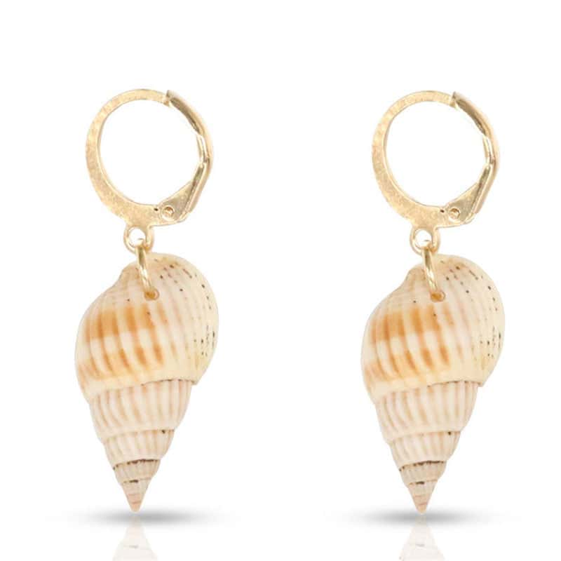 Pendientes Conchas Bulot Blanco