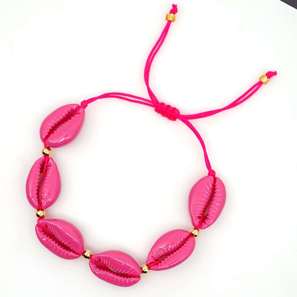 Pulsera Conchas Caracola Rosa