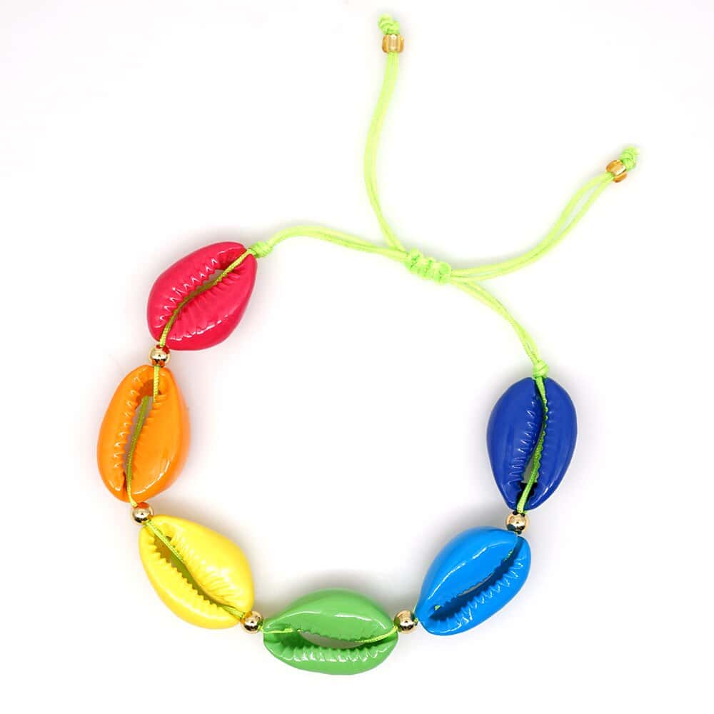 Pulsera Conchas Caracola Arcoíris