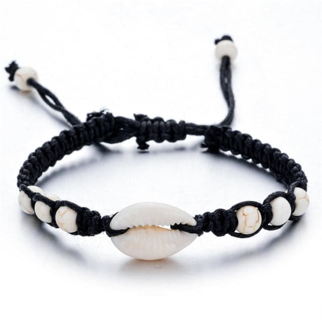 Pulsera Conchas Caracolas Y Perlas Blancas