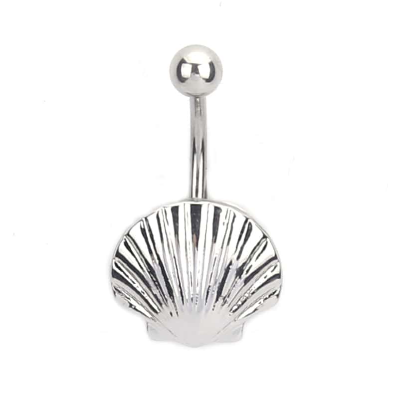 Piercing Ombligo Concha Concha De Vieira (Plateada)