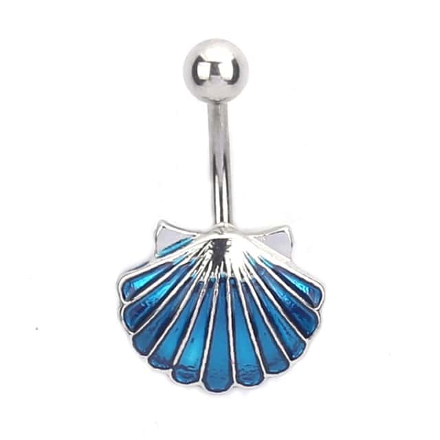 Piercing Ombligo Concha Concha De Vieira (Azul)