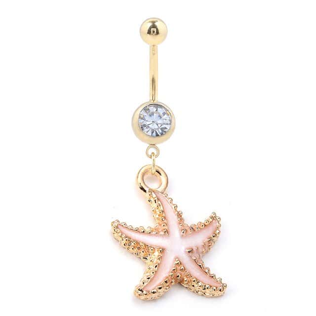 Piercing Ombligo Concha Estrella De Mar Salmón