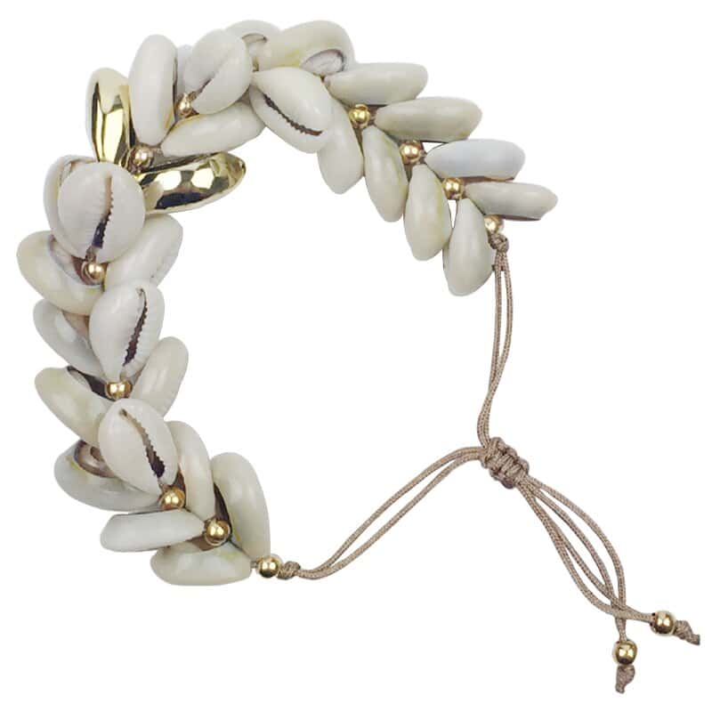Pulsera Conchas Caracolas Trenzadas (Doradas)