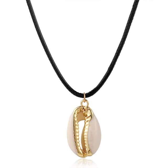 Colgante Concha Grano De Café Dorado