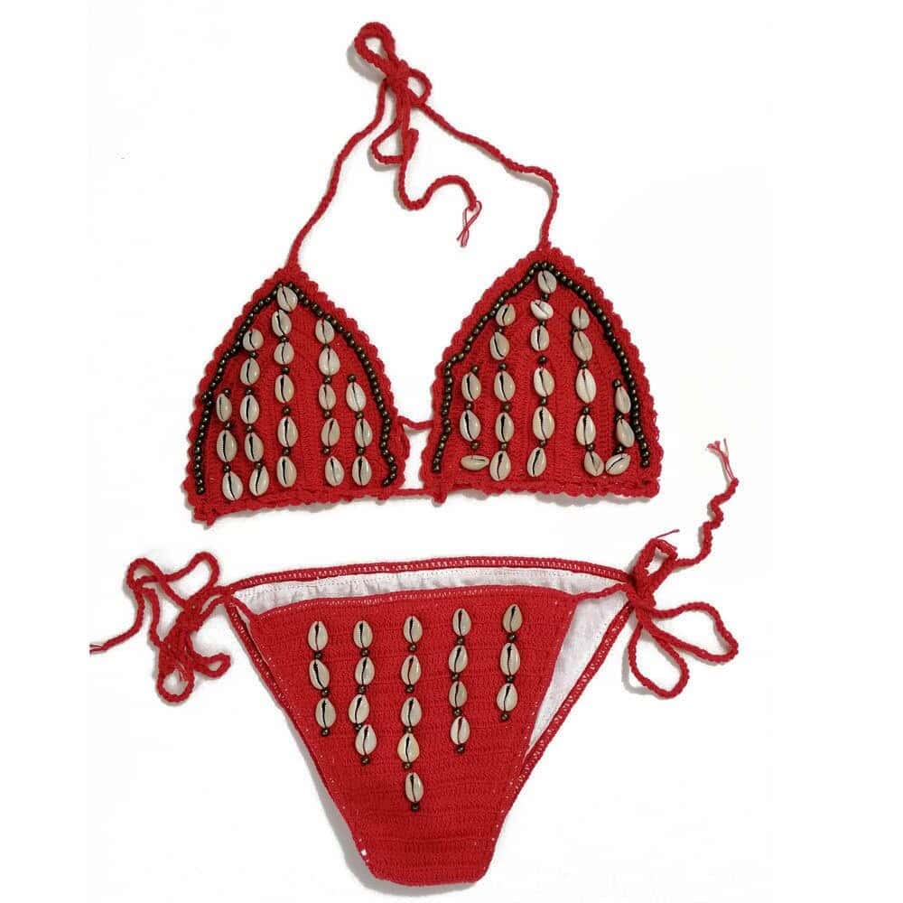Bañador Conchas Bikini Cauri Rojo