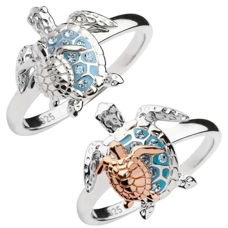 Anillo Concha Familia De Tortugas