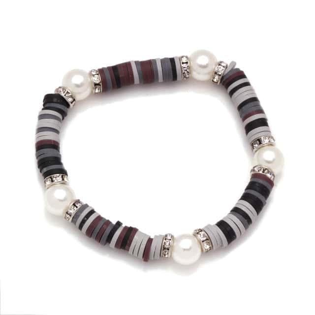 Pulsera Conchas Perlas Negras