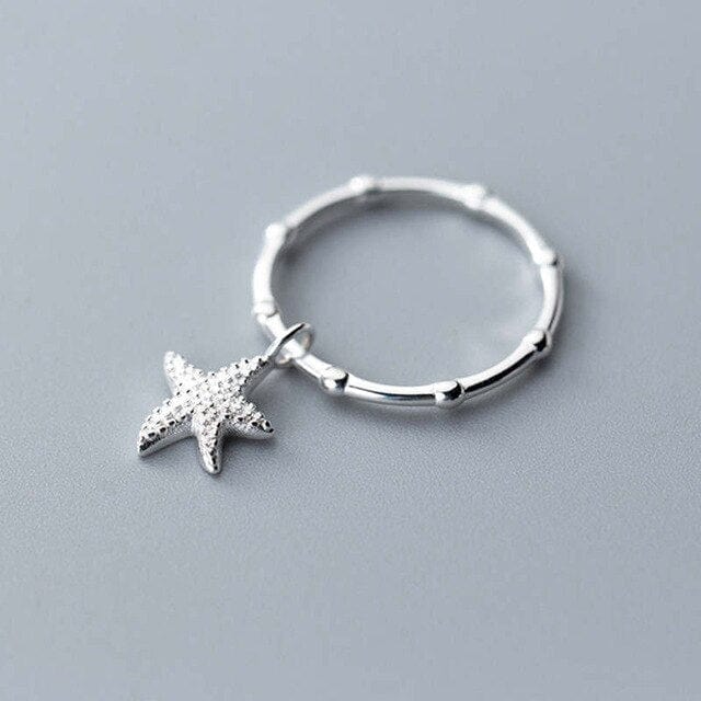 Anillo Estrella De Mar Plata 925