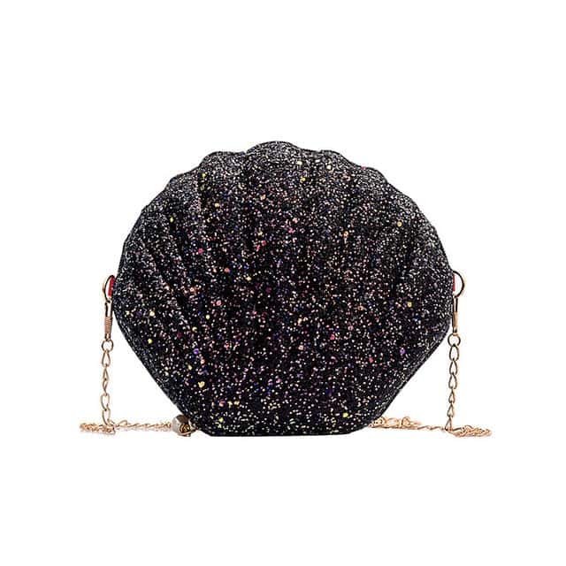 Bolso Concha Negro Brillante