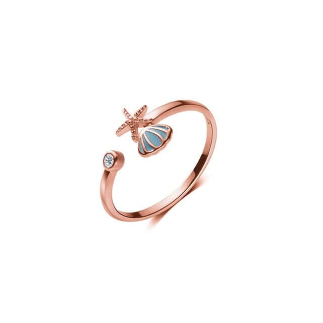 Anillo Concha Oro Rosa