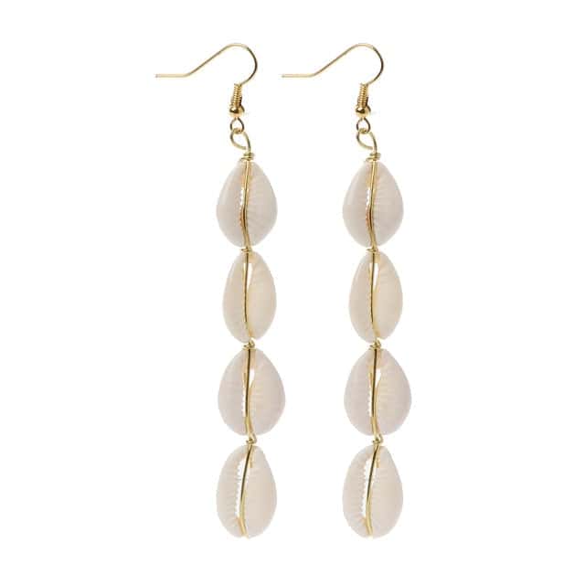 Pendientes Conchas Caracolas Blancas (Largas)
